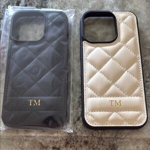 Quilted Black and Cream Phone Case